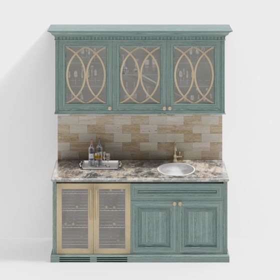 Elegant Vintage Cabinet 3D model for Creative Spaces