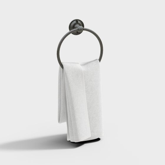 Minimalist Towel Ring 3D model for Modern Interiors