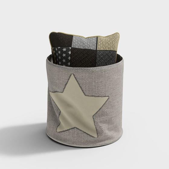Stylish Star Storage Bucket 3D model