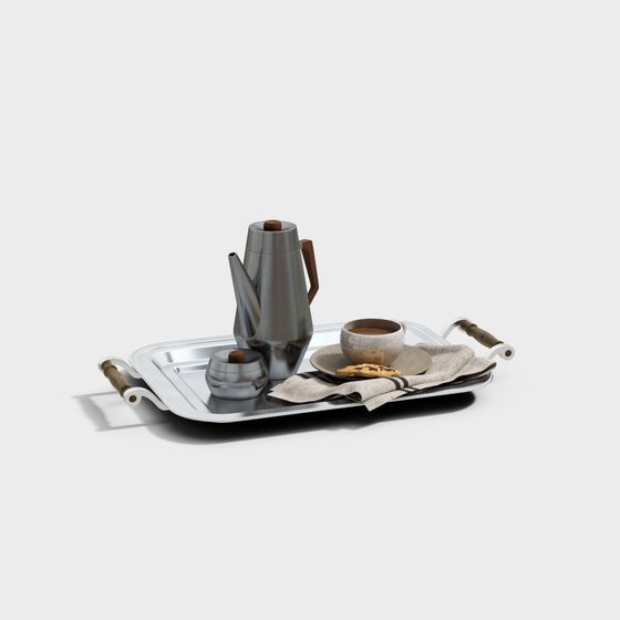 Elegant Tea Set 3D model for Modern Aesthetics