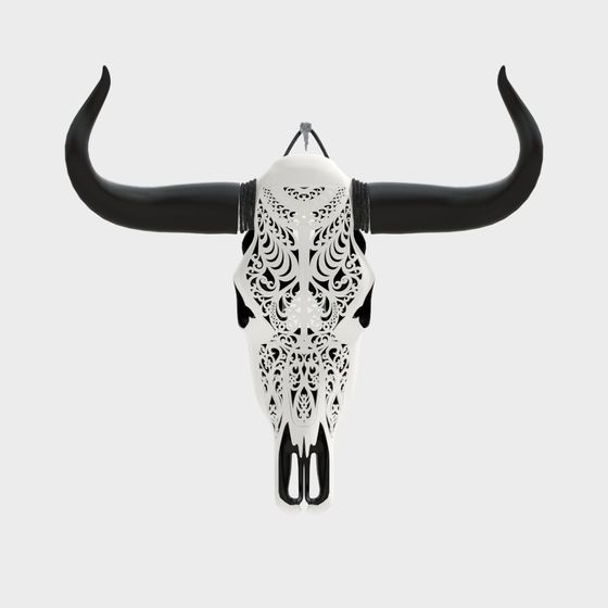 Ornate Bull Skull 3D model