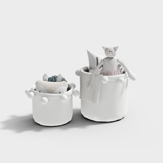 Cozy Storage Baskets 3D model for Creative Projects