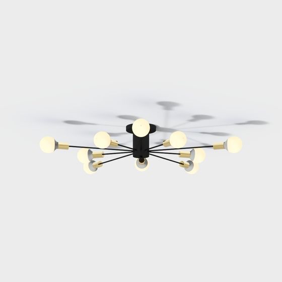 Sputnik Chandelier 3D model for Modern Interiors