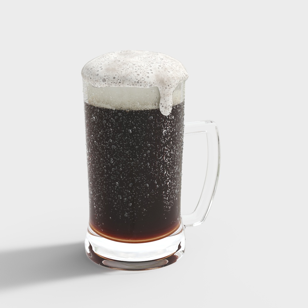 A glass of bubbling stout