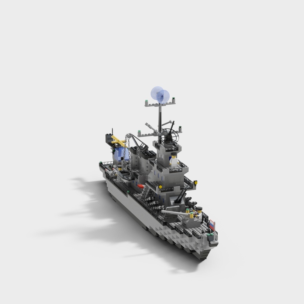 Futuristic Low-Poly Battleship 3D model