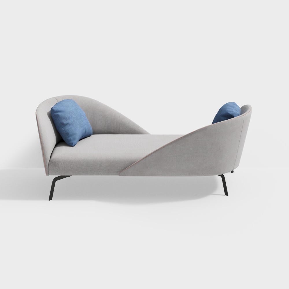 Stylish Curved Sofa 3D model for Modern Interiors