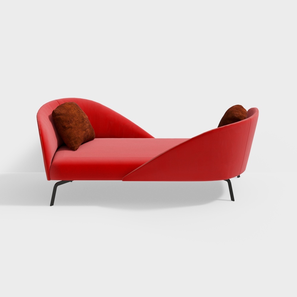 Streamlined Red Sofa 3D model