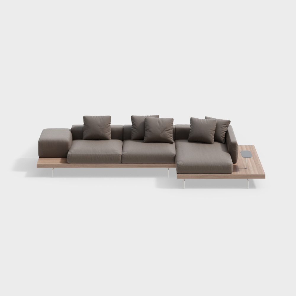 Contemporary trend fabric sofa+brown-5