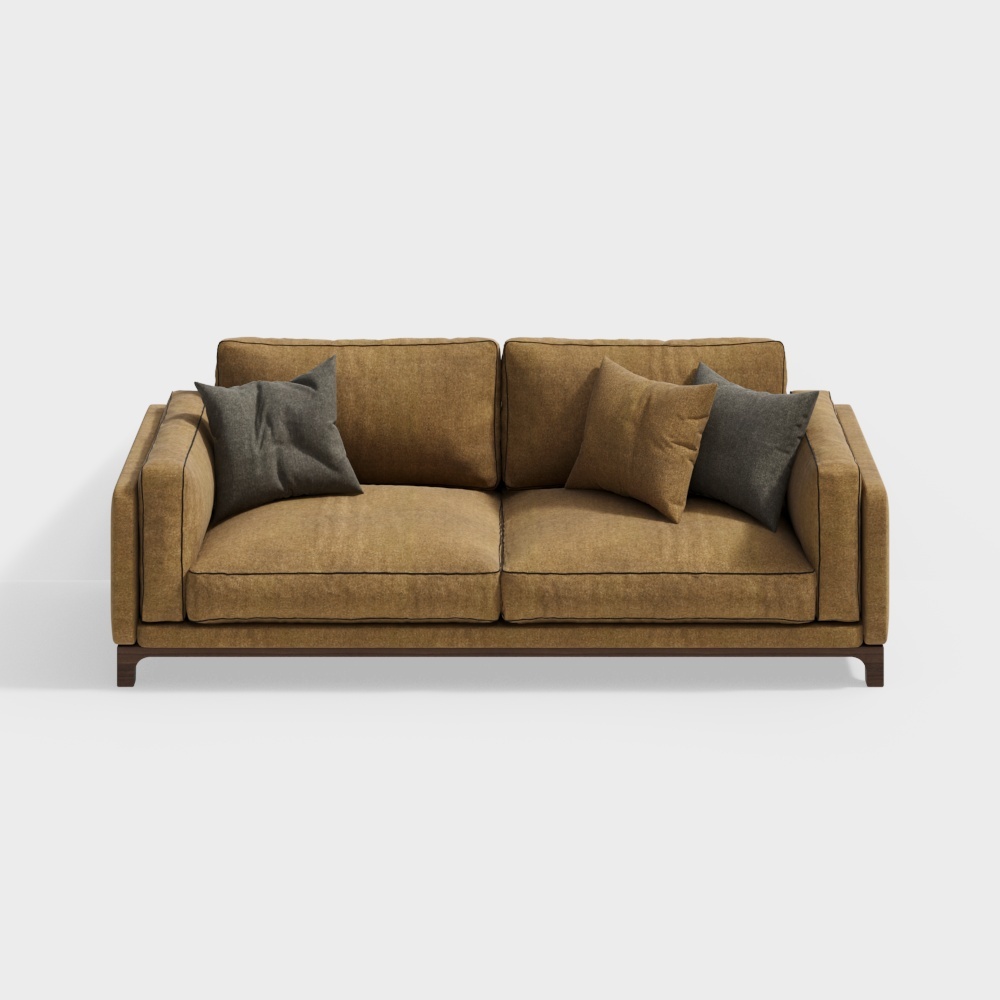 Contemporary trend fabric loveseat+ khaki