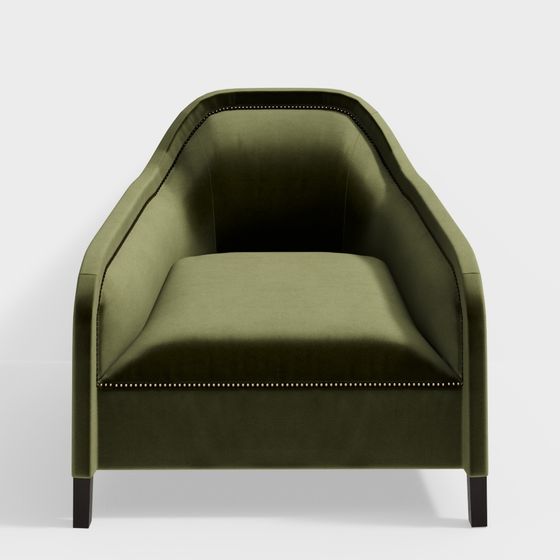 Elegant Low-Poly Olive Green Sofa 3D model