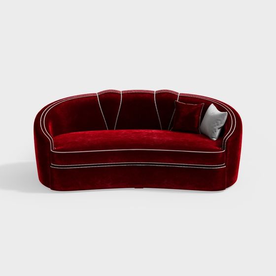 Art Deco Luxury Velvet Sofa 3D model