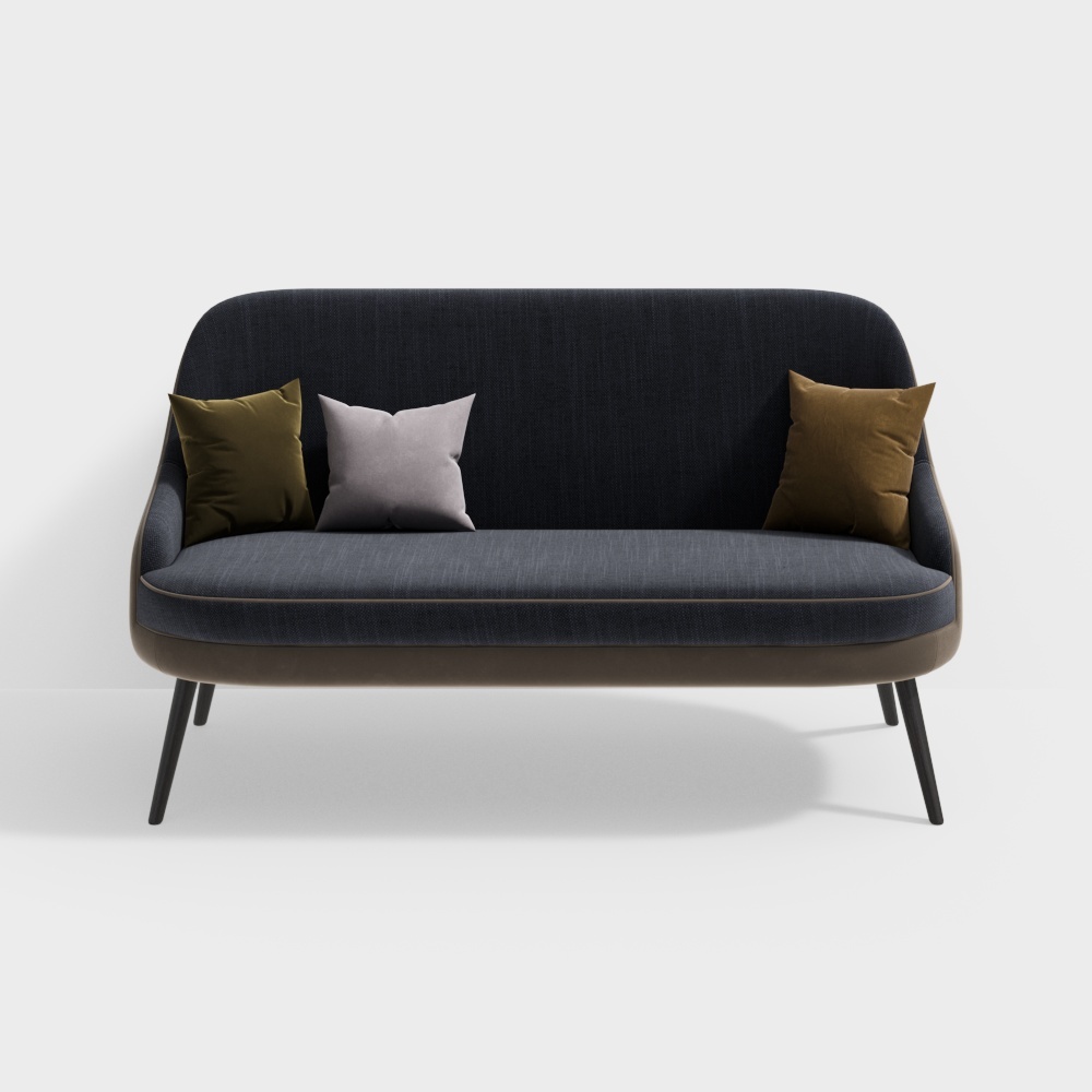 Divano in tessuto contemporaneo blu navy