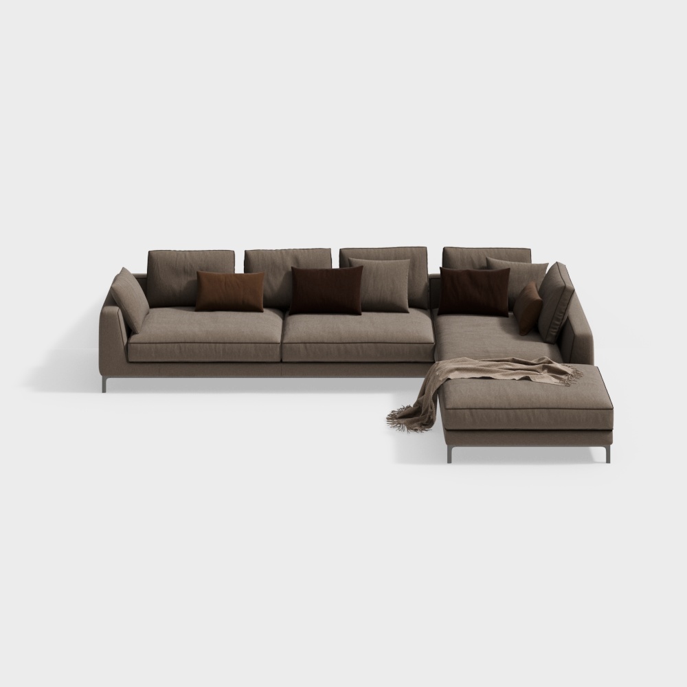 Contemporary trend fabric sofa+brown-2