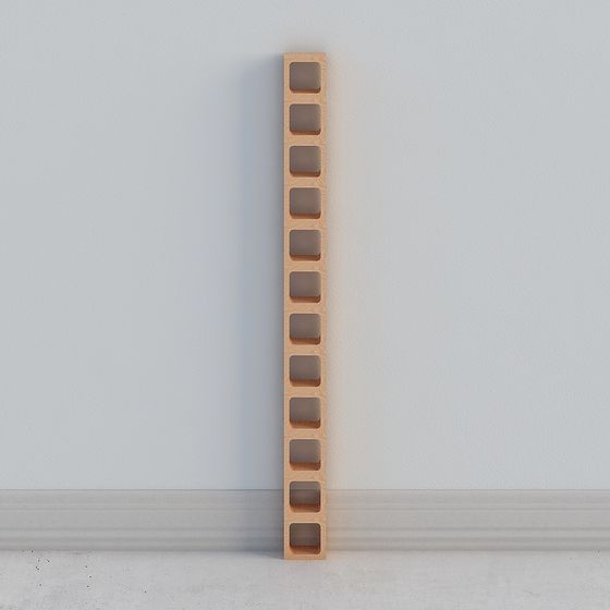 Wooden Storage Rack Low-Poly 3D model