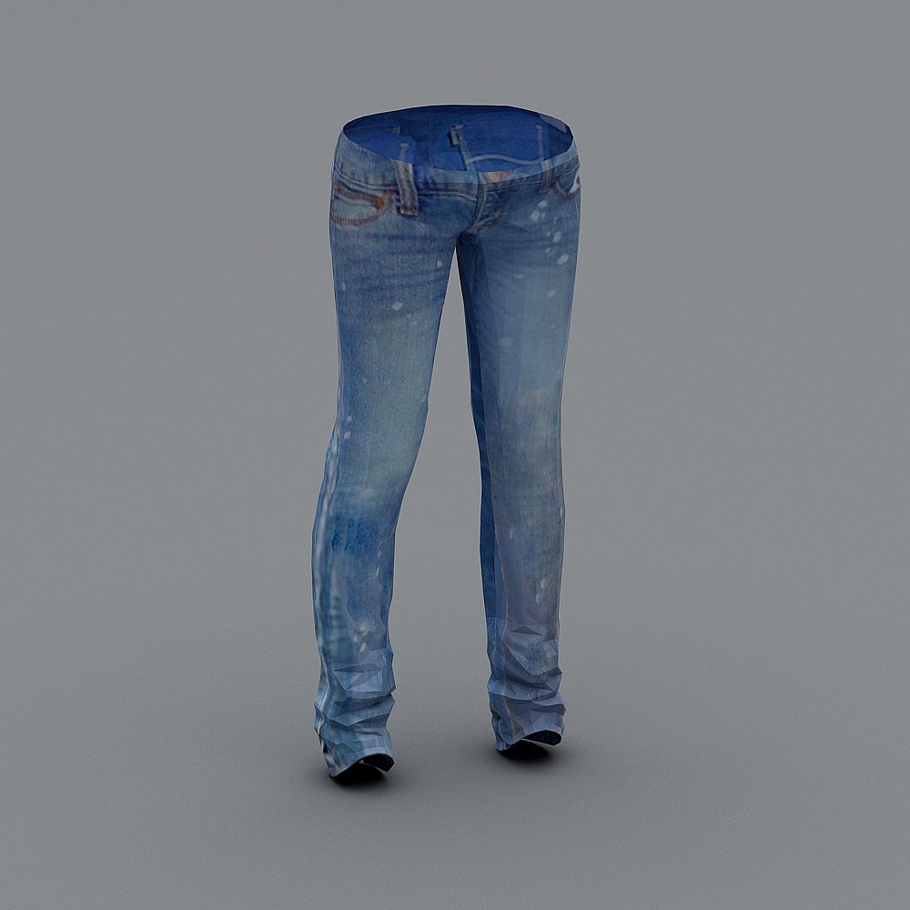 Vintage Low-Poly Jeans 3D model