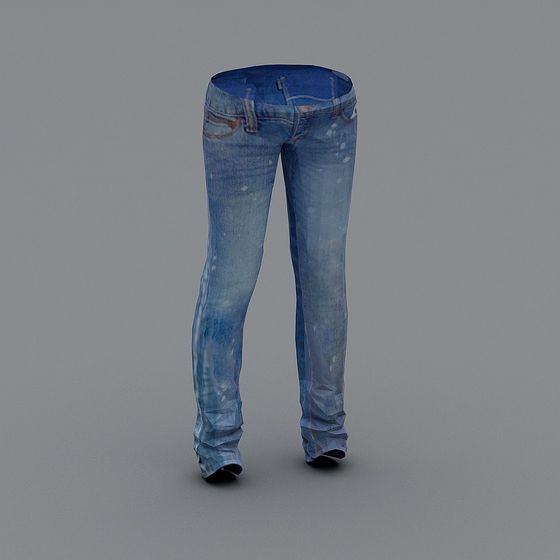 Vintage Low-Poly Jeans 3D model