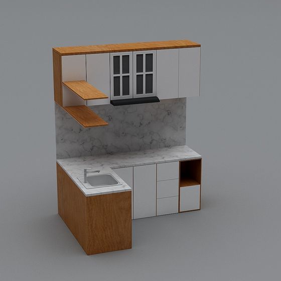 Modern Minimalist Kitchen 3D model