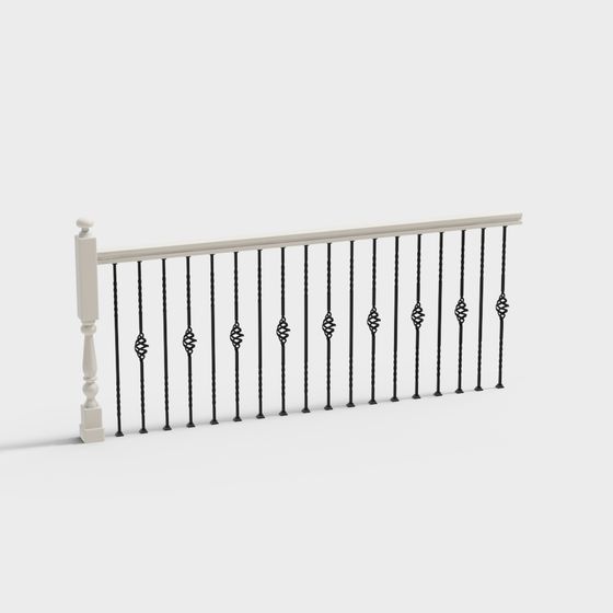 Elegant Railing 3D model for Creative Projects