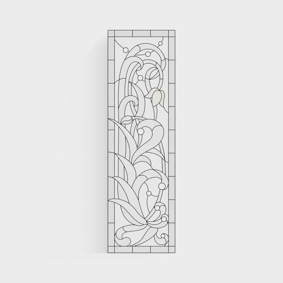 Vine Window Low Poly 3D model