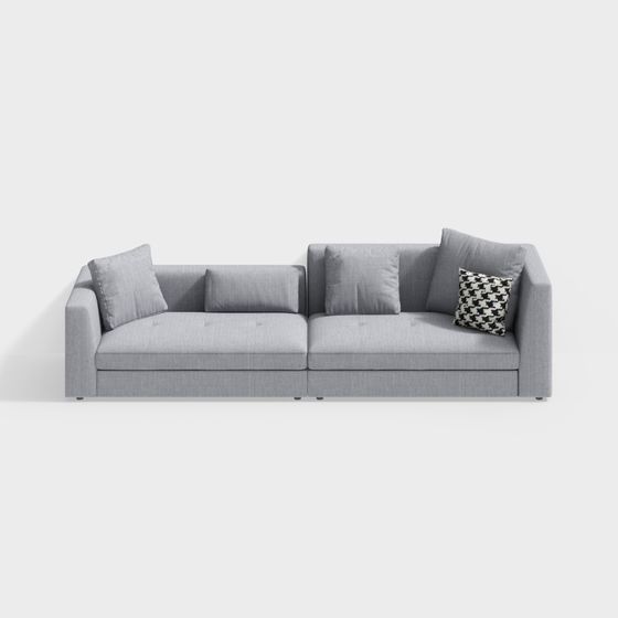 Elegant Low-Poly 3D Sofa Model for Modern Interiors
