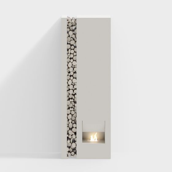 Wall Art Fireplace 3D model for Modern Spaces