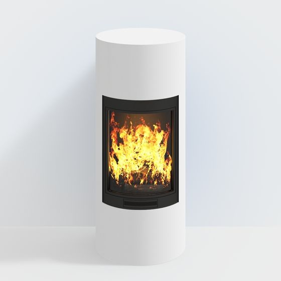 Stylish Modern Fireplace 3D model