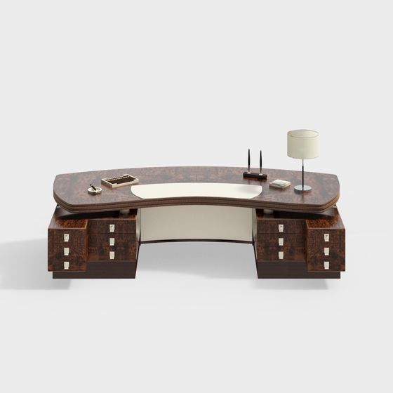 Elegant Low-Poly Office Desk 3D model