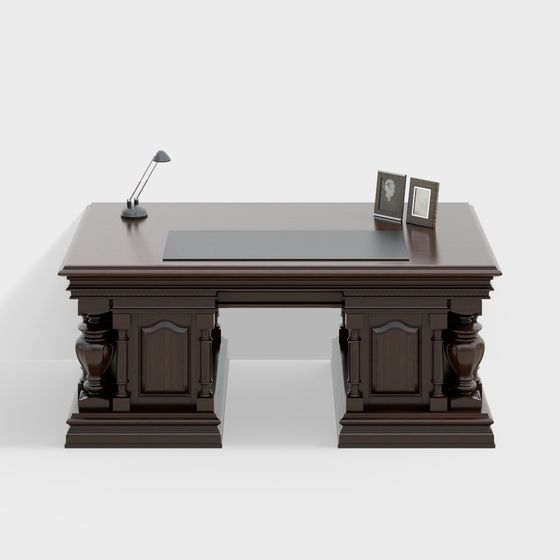 Classic Office Desk 3D model with Elegant Design