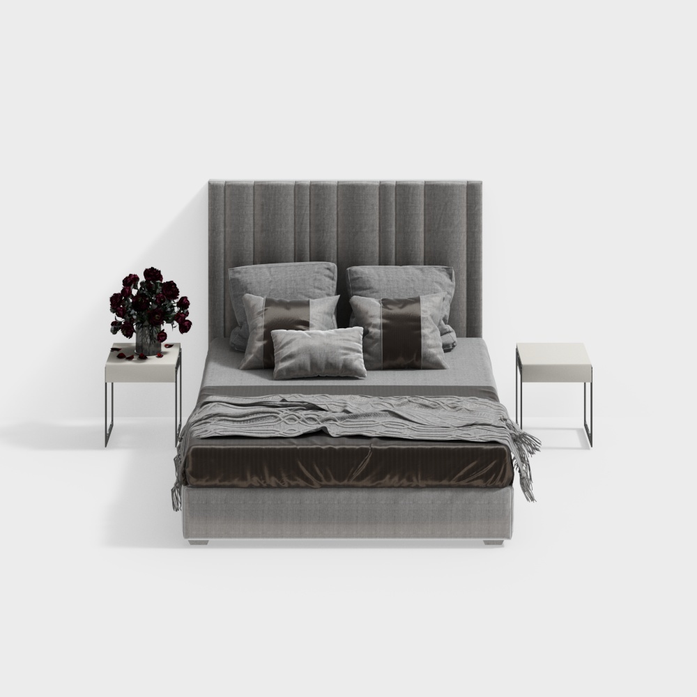 queen size bed grey