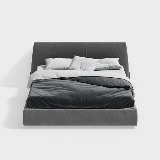 Giường cỡ queen màu xám