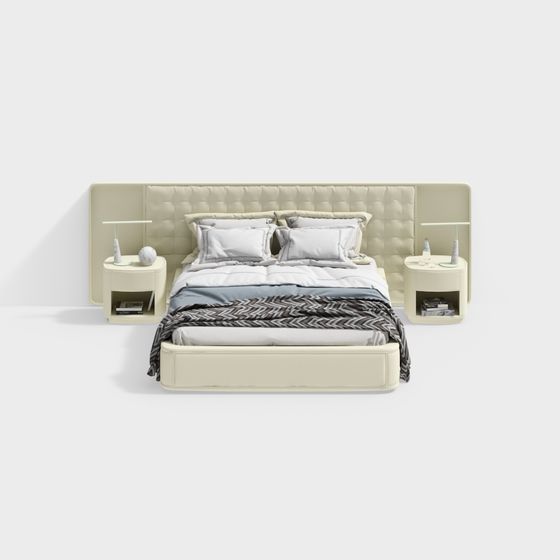 Modern Minimalist 3D Bed Model