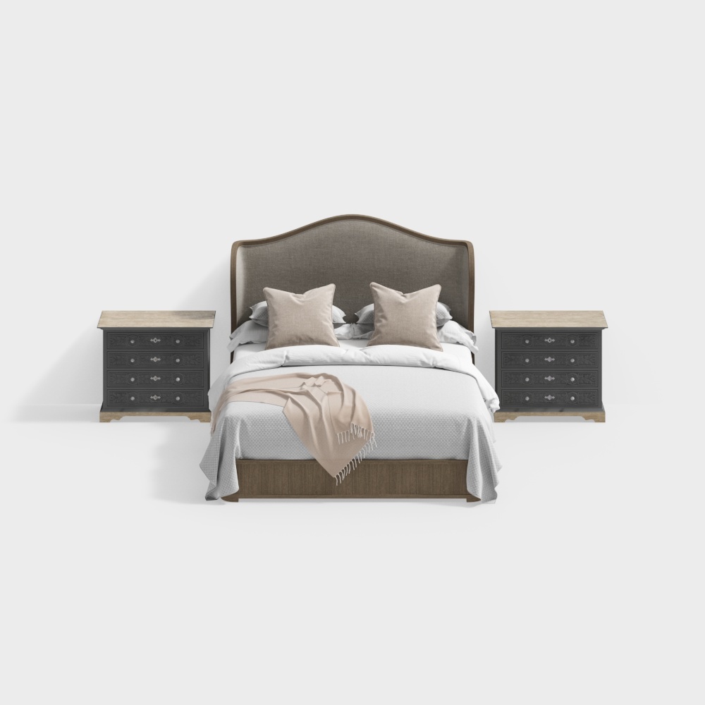 queen size bed grey