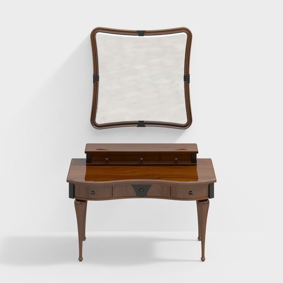 Vintage Makeup Vanity 3D Model Design