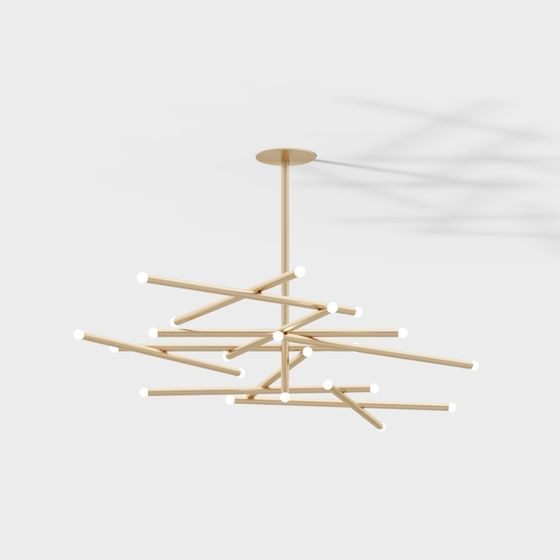 Stylish Geometric Pendant Light 3D model