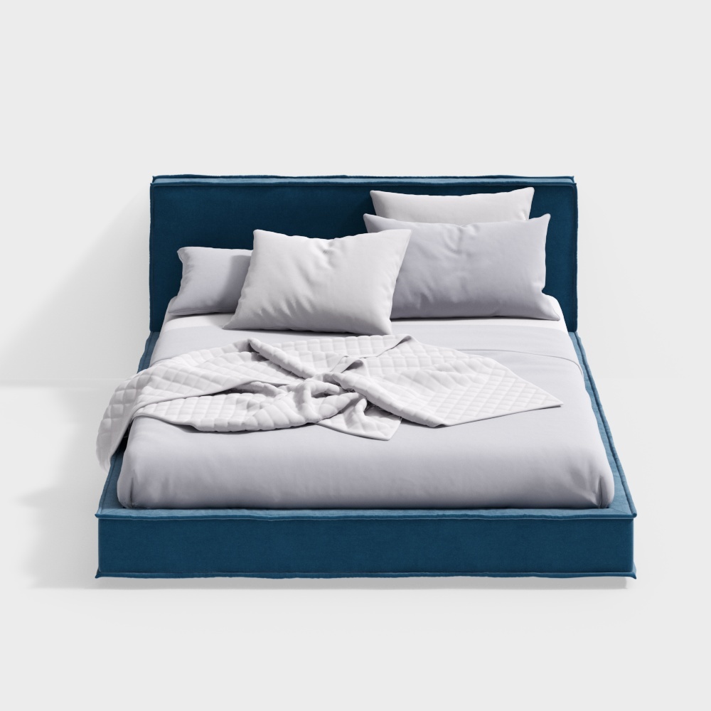 queen size bed blue
