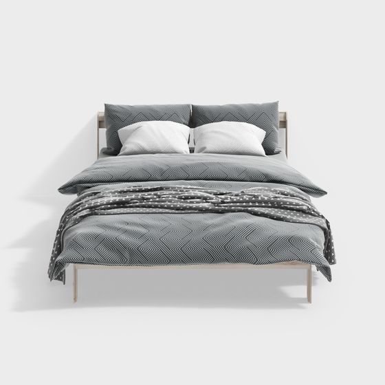 кровать королевского размера серая