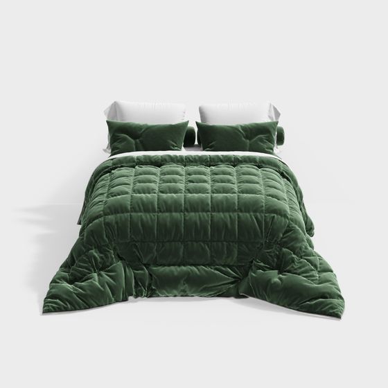 Cozy Green Quilt 3D Model