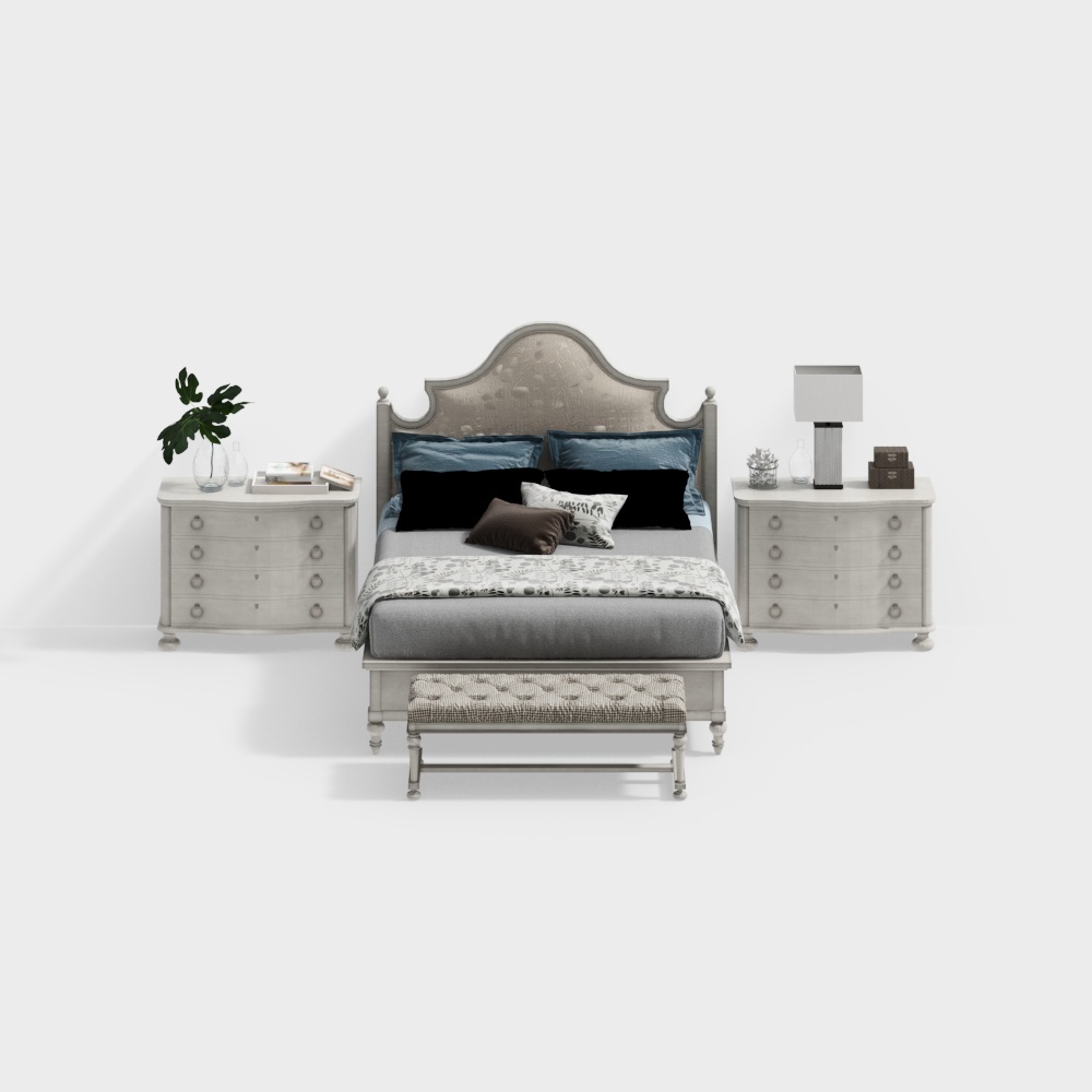 queen size bed white