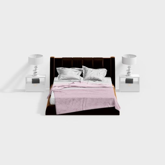 Giường cỡ queen màu hồng