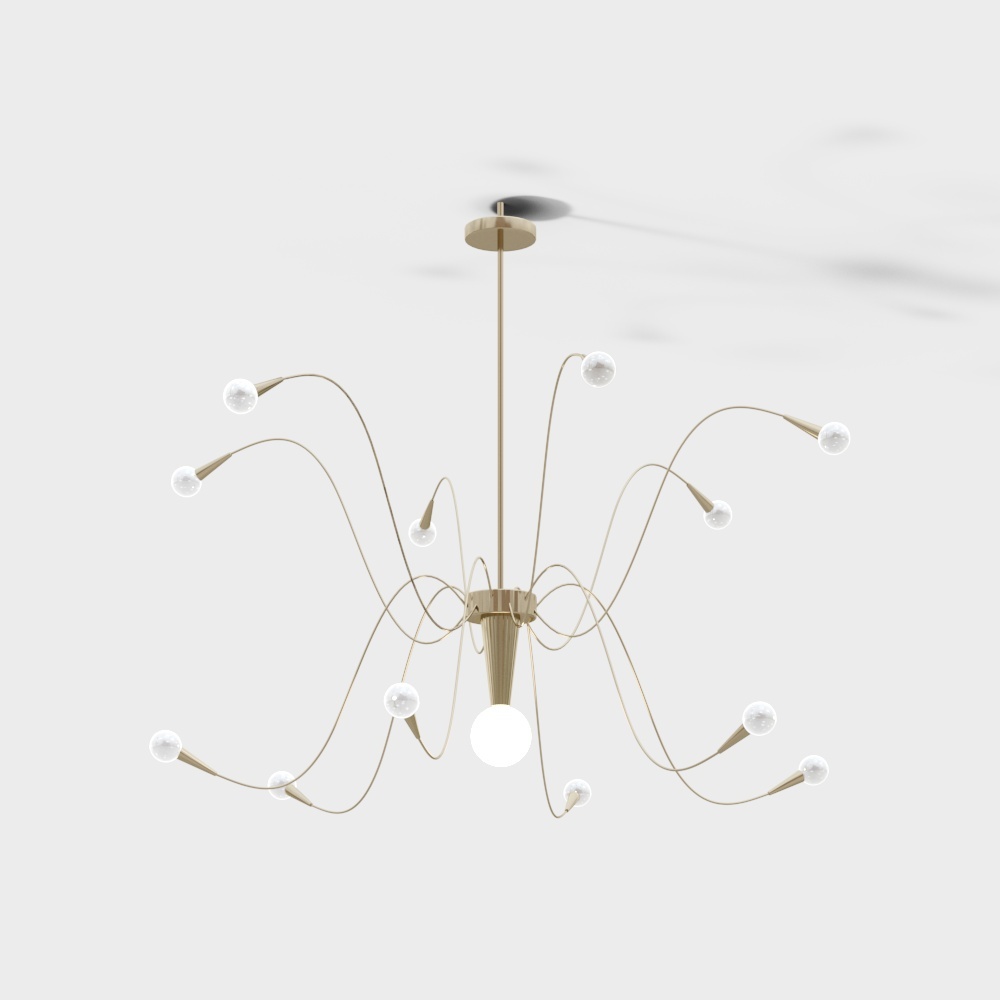 Elegant Low-Poly Chandelier 3D Model