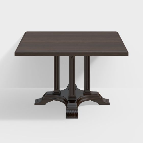 Elegant Vintage Dining Table 3D model for Home