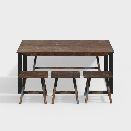 Combinazione di Tavolo e Sedia 03