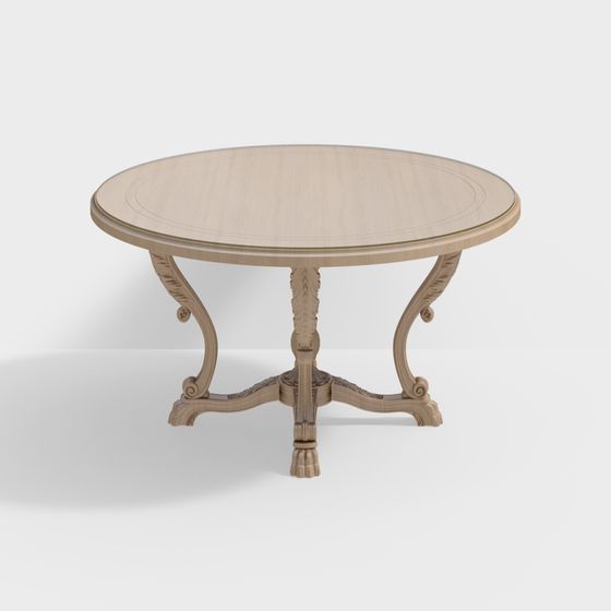Elegant Low-Poly Round Table 3D model
