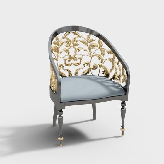 Royal Luxury Chair 3D model for Elegant Spaces