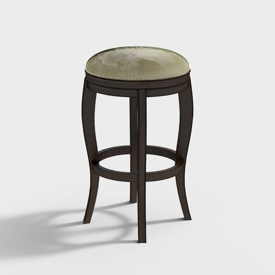 Vintage Bar Stool 3D model with Elegant Design
