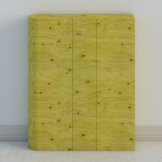 Unique Low-Polygon Wooden Storage Cabinet 3D model