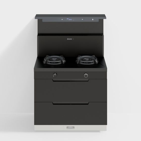 Sleek Gas Stove 3D model for Modern Kitchens