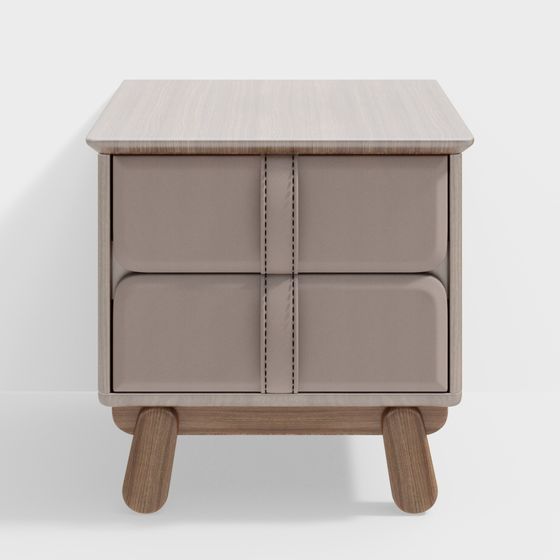 Nordic Style Bedside Table 3D model for Contemporary Spaces