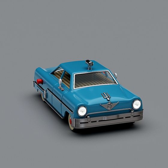 Vintage Low-Poly Classic Car 3D model