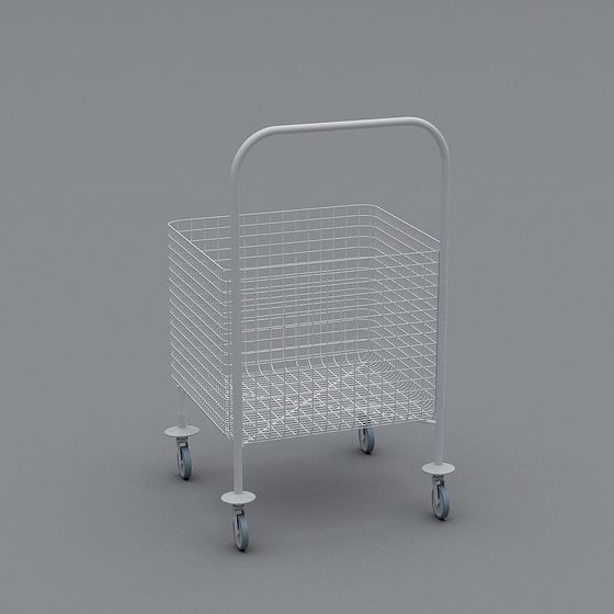 Stylish Low-Polygon Shopping Cart 3D model